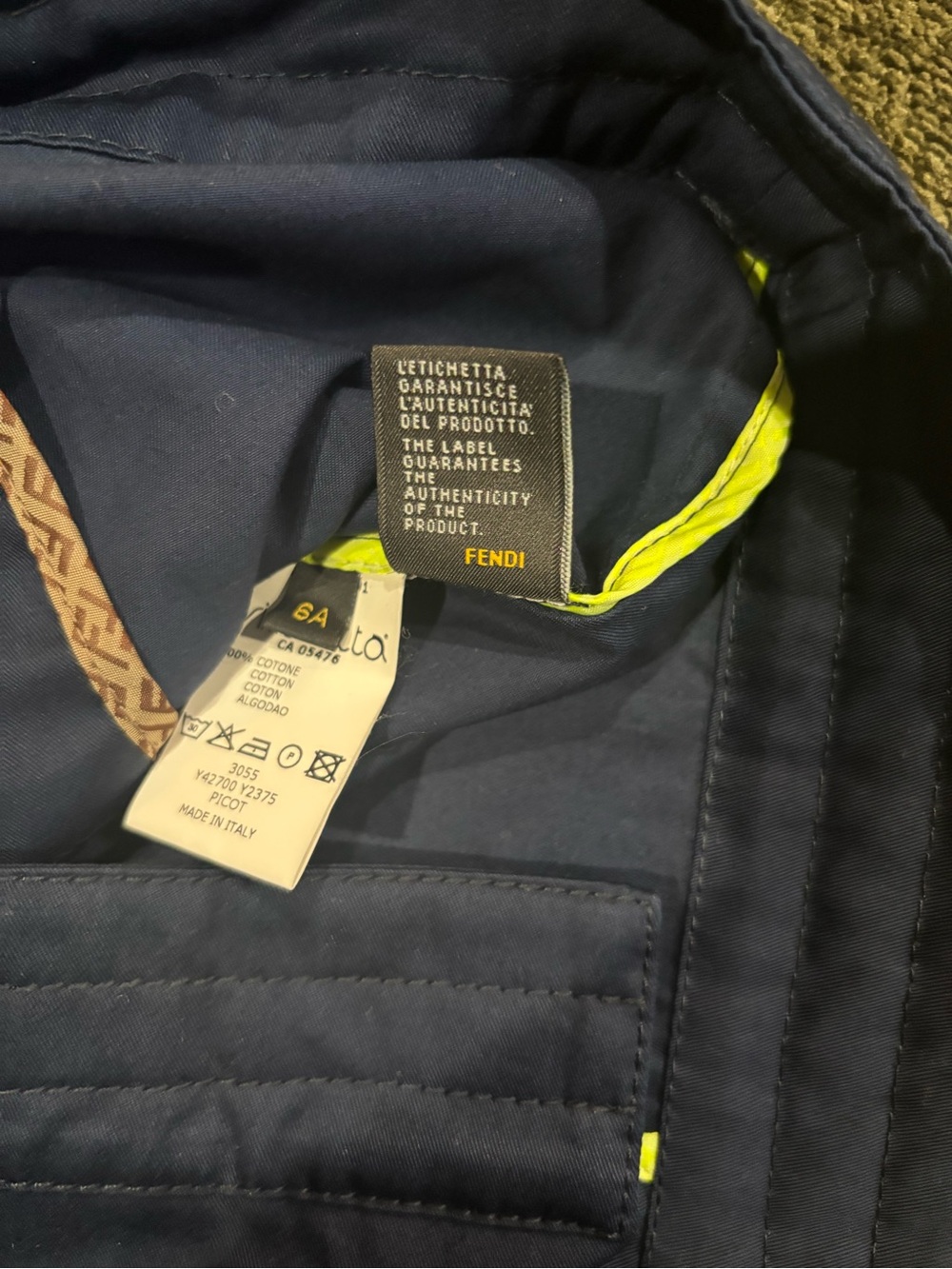NWT Fendi Girls Navy Blue Double Breasted Jacket With FENDI logo On Trim 6A - Picture 10 of 13